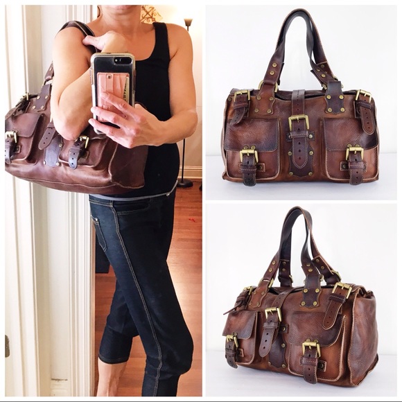 Mulberry Handbags - Mulberry Vtg Roxanne Distressed Saddle Leather Bag